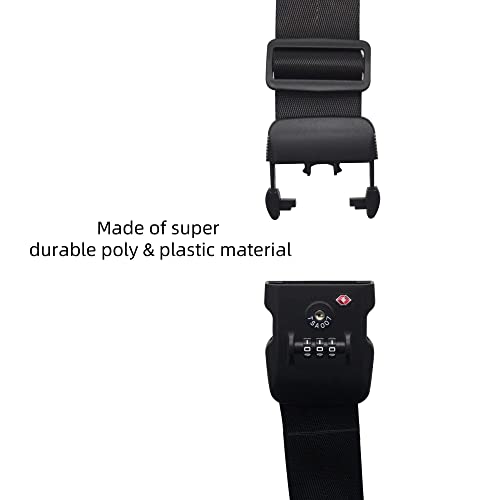 Heavy Duty Luggage Straps TSA Approved with Combination Lock Adjustable Travel Belt for Suitcases