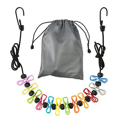 Retractable Travel Clothesline with 12 Clips for Camping