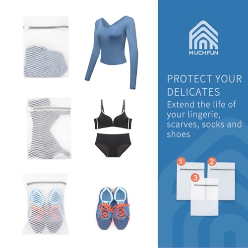 3-Pack Honeycomb Mesh Laundry Bags for Delicates