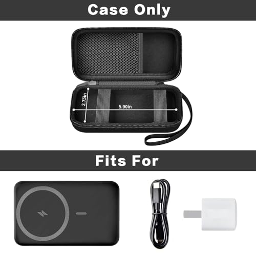 Case for Anker Magnetic Battery 10,000mAh Foldable Wireless Portable Charger, 633/622/621/321 5,000mAh Power Bank (MagGo) Holder, Storage for Baseus Power Delivery -Case Only
