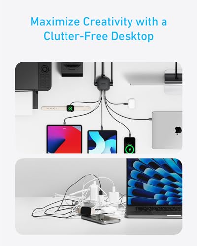 Anker Desktop Charger, 9-in-1 Power Strip with 300J Surge Protector, 100W