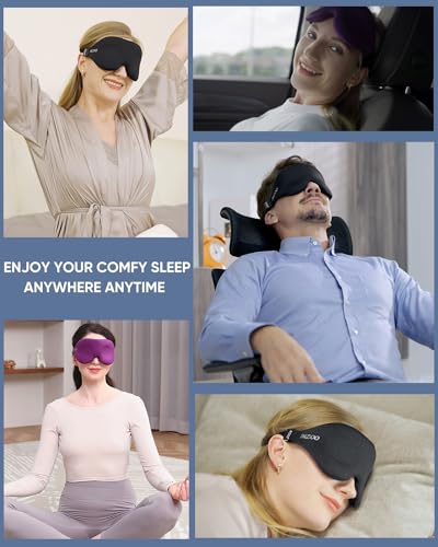 MZOO Sleep Mask for Side Sleeper, Light Blocking Eye Shade for Men and Women