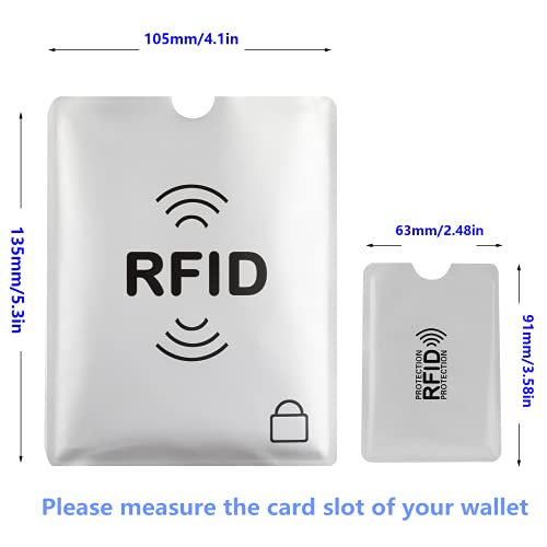 Luumxai 16 RFID Blocking Sleeves Set (10 Credit Card Holders & 4 Passport Protectors) Identity Theft Protection Secure Sleeves Set.Waterproof aluminum foil slim Design easily into your Wallet