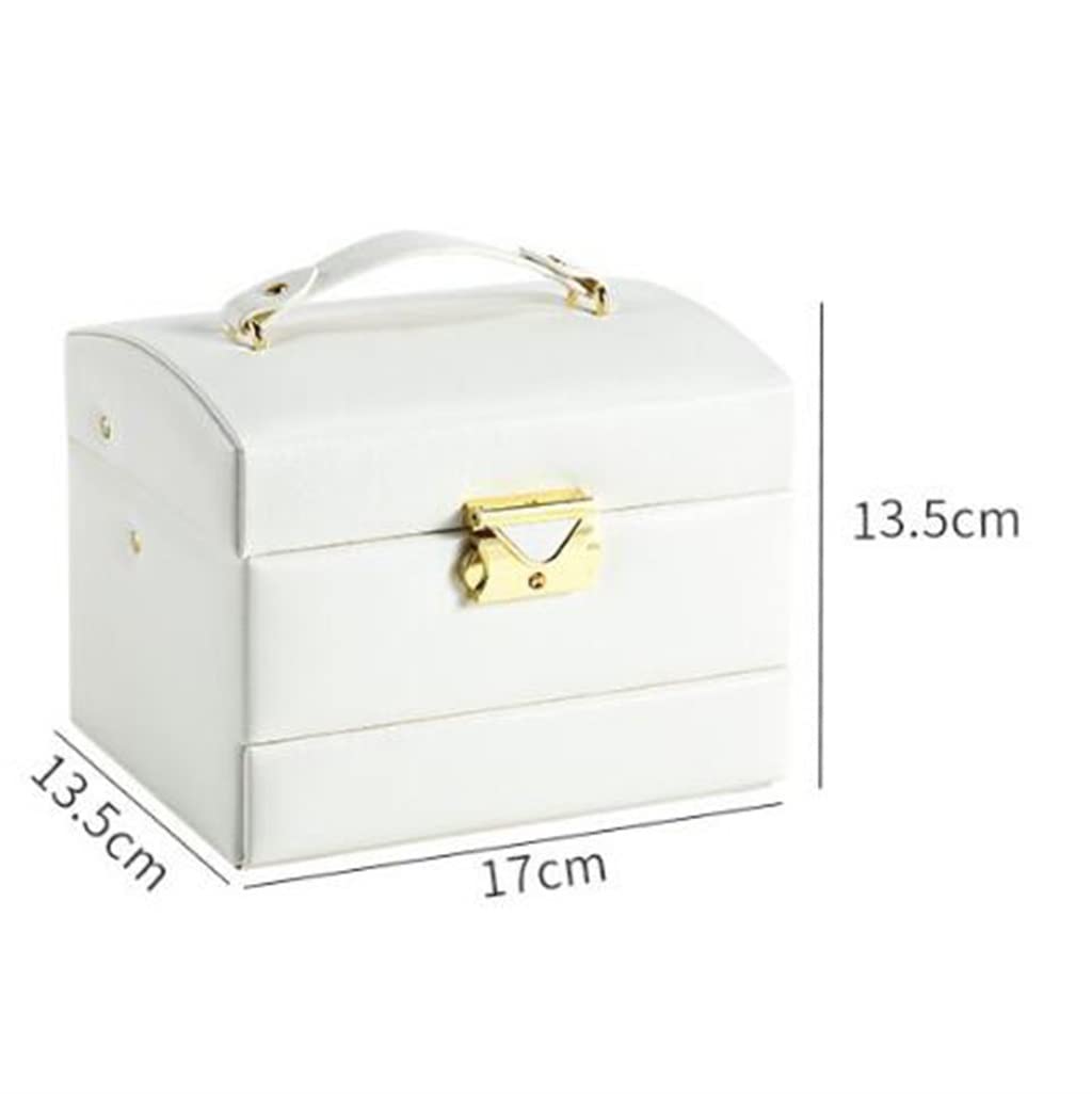Desktop Flannel Jewelry Box Ring Bracelet Earring Bracelet Large Capacity Multilayer Travel Storage Box (Color : A Size : 17 * 13.5 * 13.5CM)