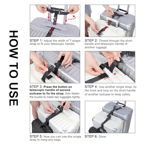 Vigorport Luggage Connector Straps for Suitcase, Add A Bag Suitcase Belt