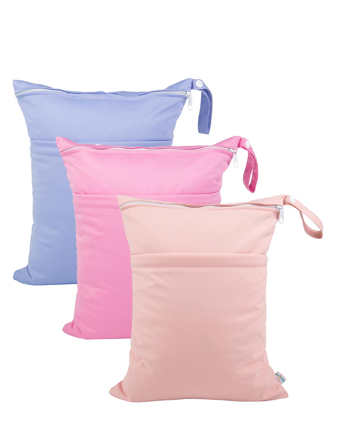 babygoal Wet Dry Bags for Baby Cloth Diapers, Washable Travel Bags, Beach, Pool, Gym Bag for Swimsuits & Wet Clothes with Two Zippered Pockets