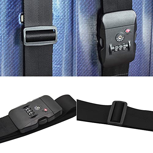 Heavy Duty Luggage Straps TSA Approved with Combination Lock Adjustable Travel Belt for Suitcases