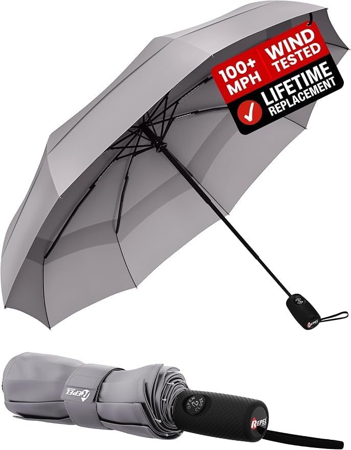 100 MPH Windproof Compact Auto-Folding Travel Umbrella