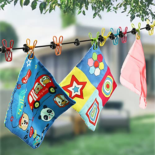 Retractable Travel Clothesline with 12 Clips for Camping