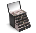 YUSIWOAL Jewelry Box Jewelry Box Storage Large Capacity Multi-Layer Leather Jewelry Case For Studs Earrings Rings Necklace Watch Organizer Jewellery Organizer