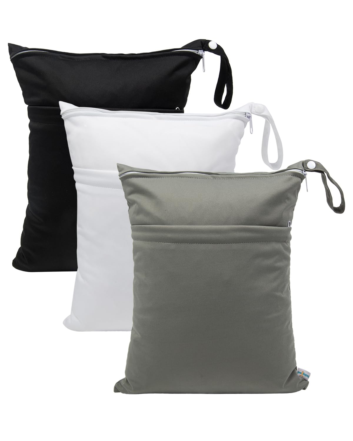 babygoal Wet Dry Bags for Baby Cloth Diapers, Washable Travel Bags, Beach, Pool, Gym Bag for Swimsuits & Wet Clothes with Two Zippered Pockets