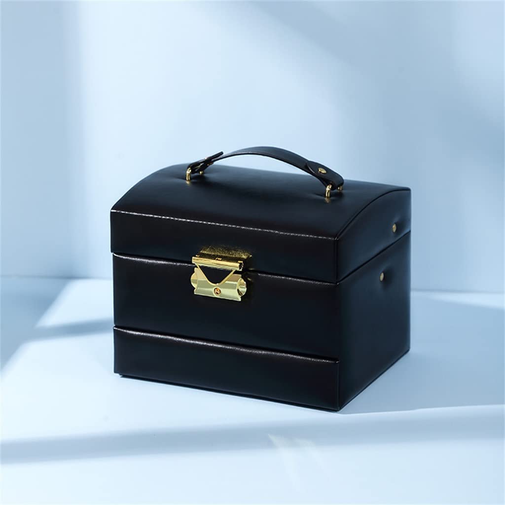 Desktop Flannel Jewelry Box Ring Bracelet Earring Bracelet Large Capacity Multilayer Travel Storage Box (Color : A Size : 17 * 13.5 * 13.5CM)