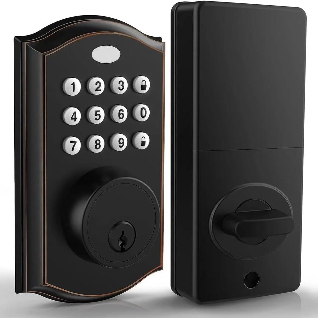 DUYHBAWRS-007 Keyless Entry Door Lock Electronic Door Lock with Keypad Smart Latch Lock with Automatic Lock Smart Lock