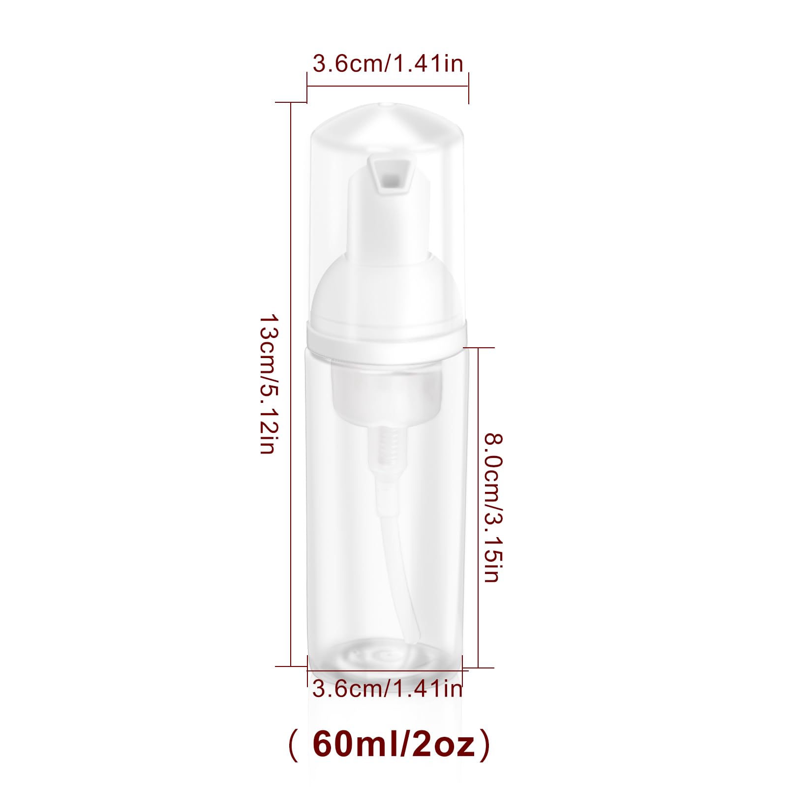 Plastic Foam Pump Bottle, Empty Bottle Travel Foaming Dispenser for Hand Soap, Shampoo