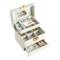 Large Multilayer Travel Jewelry Box for Rings & Earrings