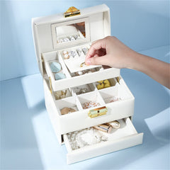 Large Multilayer Travel Jewelry Box for Rings & Earrings