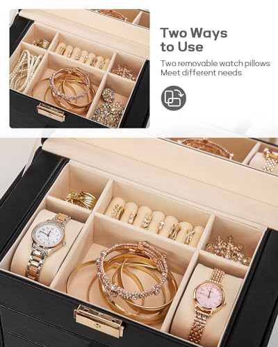Homde Large Jewelry Box for Women: 5-Layer Organizer with Lock for Dresser