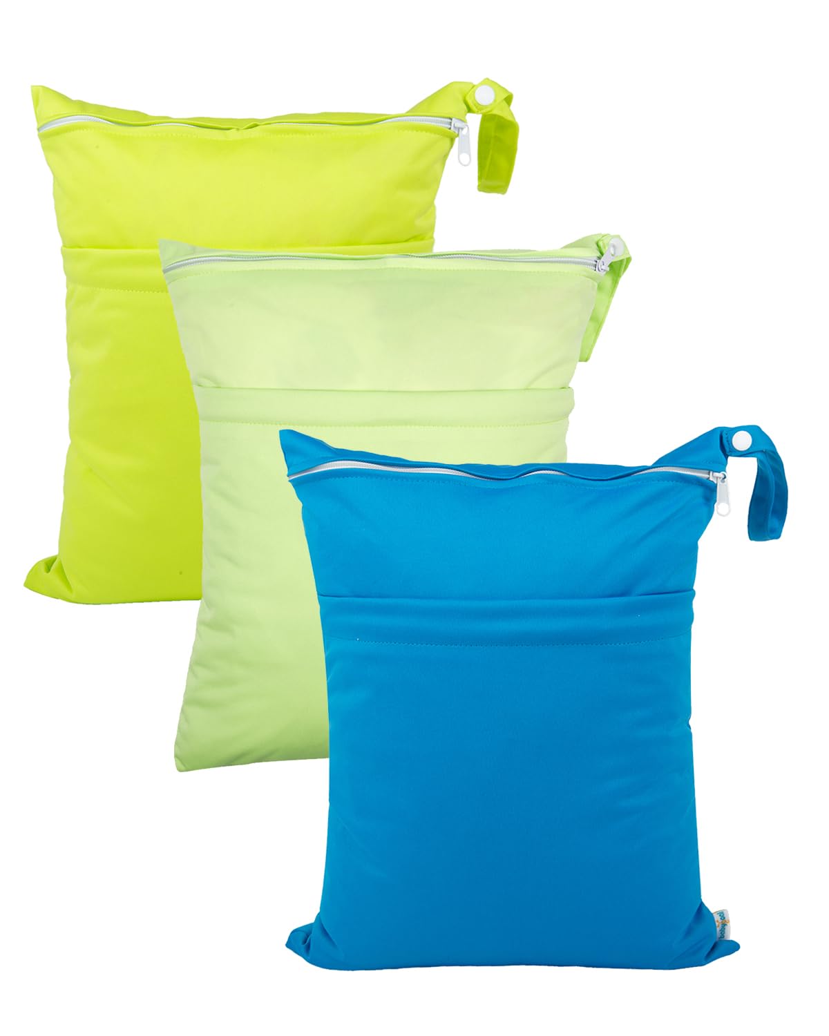 babygoal Wet Dry Bags for Baby Cloth Diapers, Washable Travel Bags, Beach, Pool, Gym Bag for Swimsuits & Wet Clothes with Two Zippered Pockets