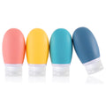 Silicone Travel Bottles,4 Pack Leak Proof Liquid Squeezable Refillable Portable Travel Accessories/Cosmetic Containers,BPA Free,Travel Size Bottles for Toiletries Shampoo Conditioner Lotion
