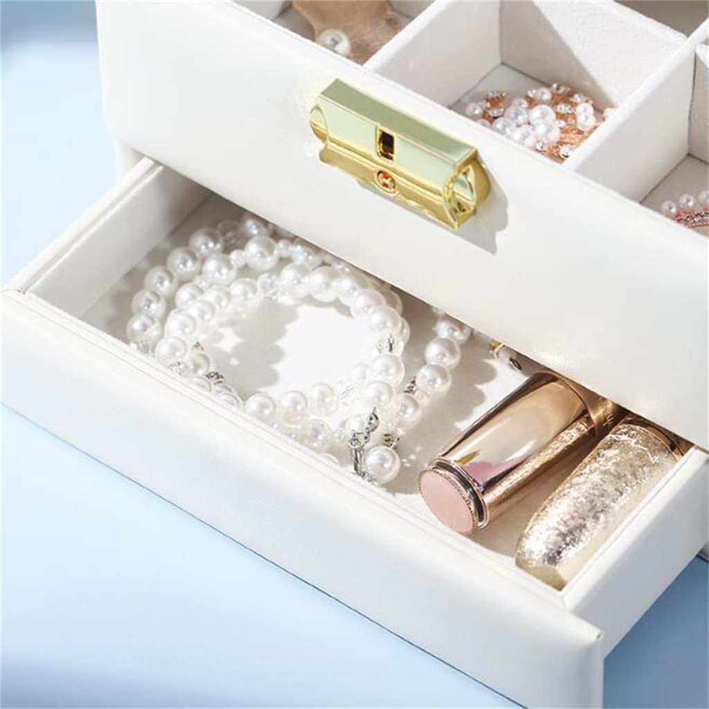 Desktop Flannel Jewelry Box Ring Bracelet Earring Bracelet Large Capacity Multilayer Travel Storage Box (Color : A Size : 17 * 13.5 * 13.5CM)