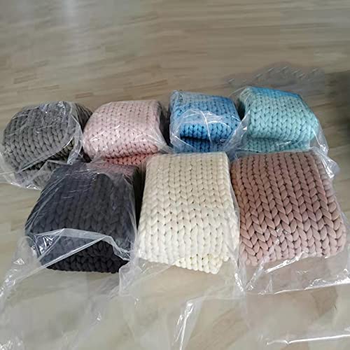 TYZK Fast Heating Blanket Chunky Knit Blanket Throw, Cotton Fluffy Soft Cozy Living Room Mat Rug Super Soft Warm (Color : Light Gray-A, Size : 200x200cm)