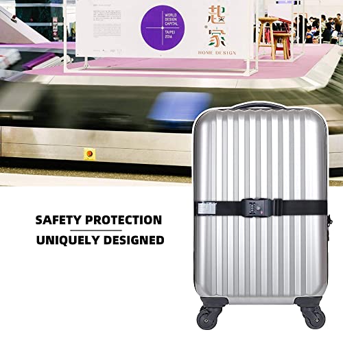 Heavy Duty Luggage Straps TSA Approved with Combination Lock Adjustable Travel Belt for Suitcases