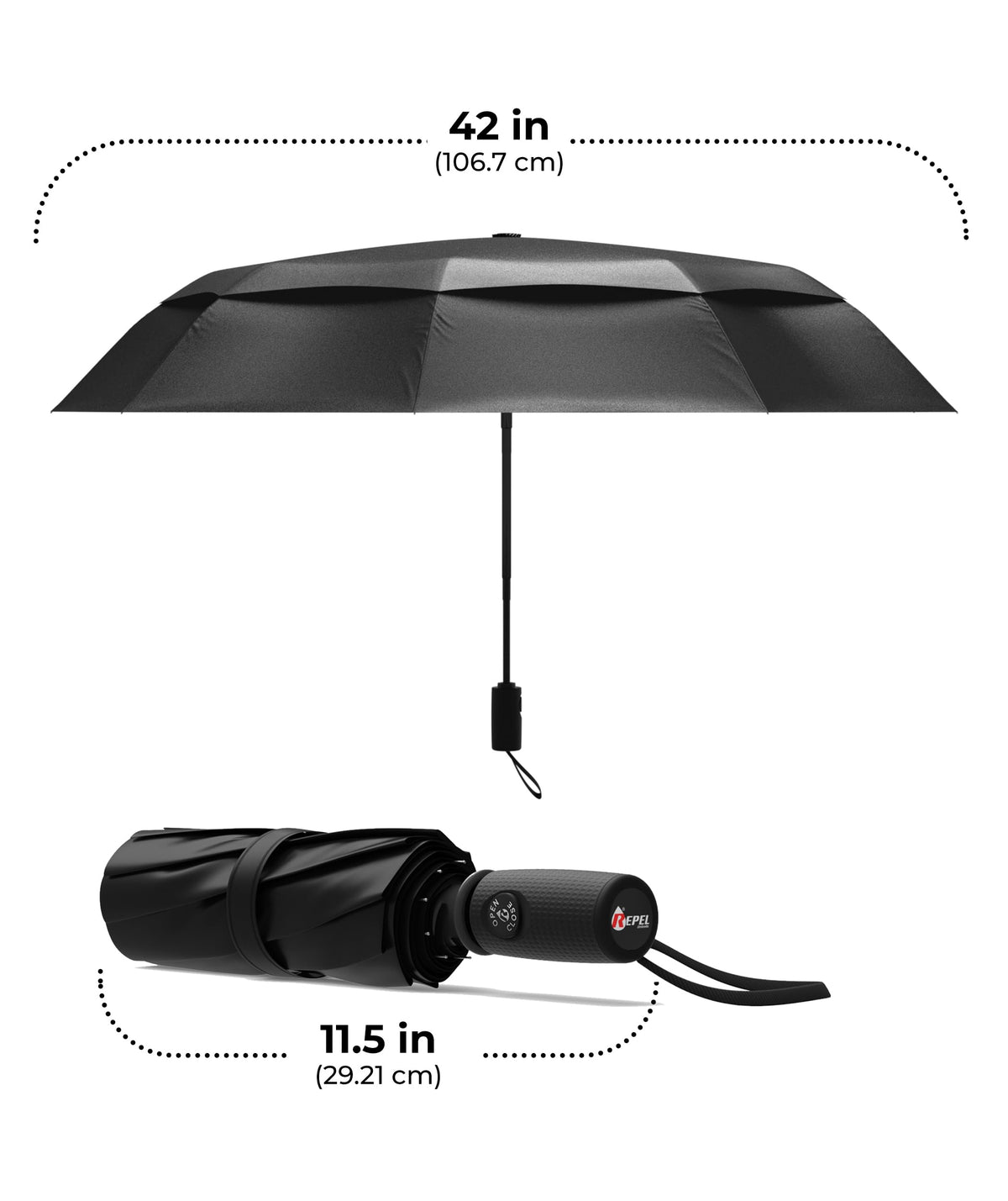 100 MPH Windproof Compact Auto-Folding Travel Umbrella