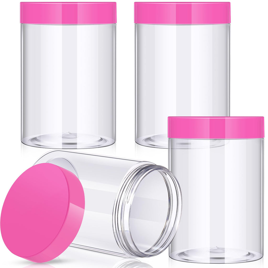 Patelai 4 Pcs Plastic Jars Wide Mouth with Lids