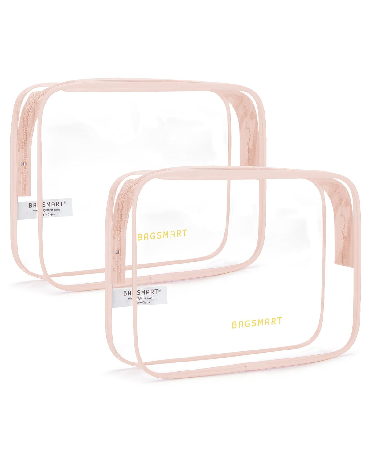 3-Pack TSA-Approved Clear Quart-Size Travel Toiletry Bags