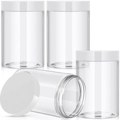 4-Pack Wide-Mouth Plastic Travel Jars with Lids