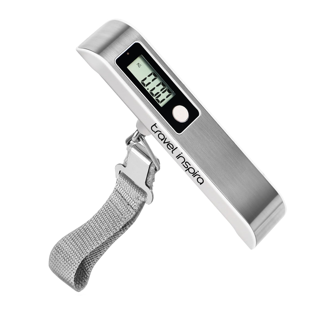 travel inspira Digital Luggage Scale – Portable Hanging Suitcase Weight Scale for Travel, 110 lb Capacity, Backlit LCD Display, Prevents Airport Overweight Fees, Battery Included