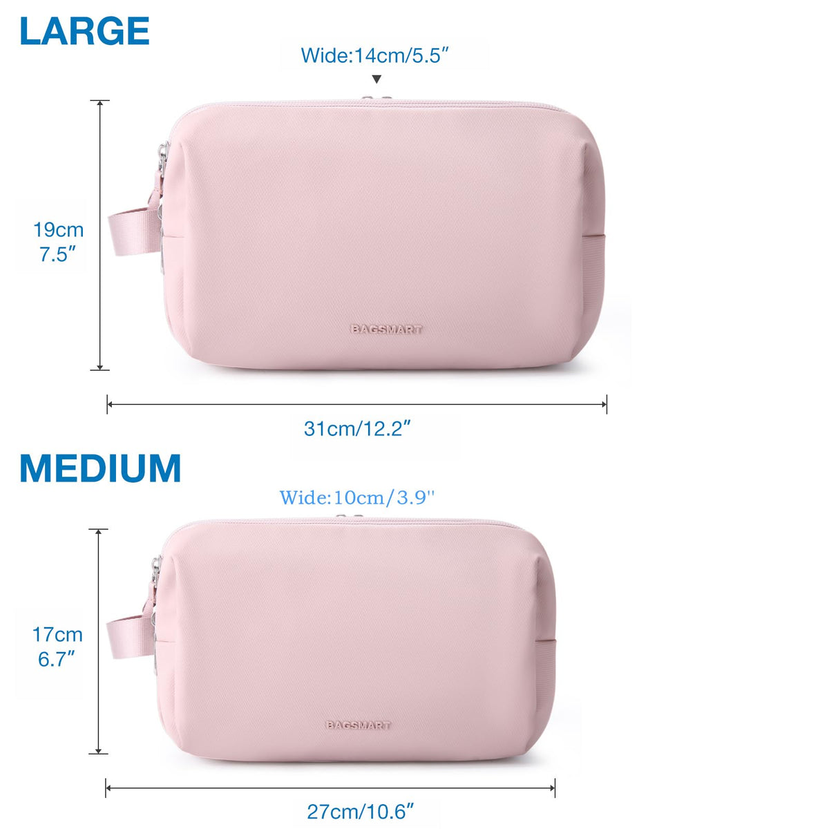 BAGSMART Toiletry Bag for Men, Travel Toiletry Organizer Dopp Kit Water-resistant Shaving Bag for Toiletries Accessories, Door Room Essentials