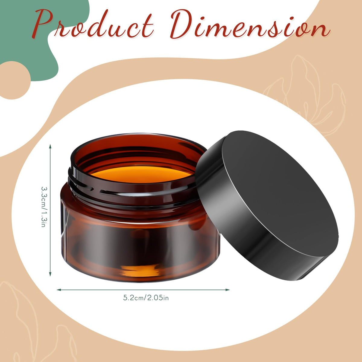 Patelai 4 Pcs Plastic Jars Wide Mouth with Lids