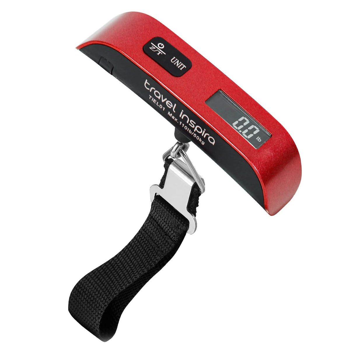 travel inspira Digital Luggage Scale – Portable Hanging Suitcase Weight Scale for Travel, 110 lb Capacity, Backlit LCD Display, Prevents Airport Overweight Fees, Battery Included