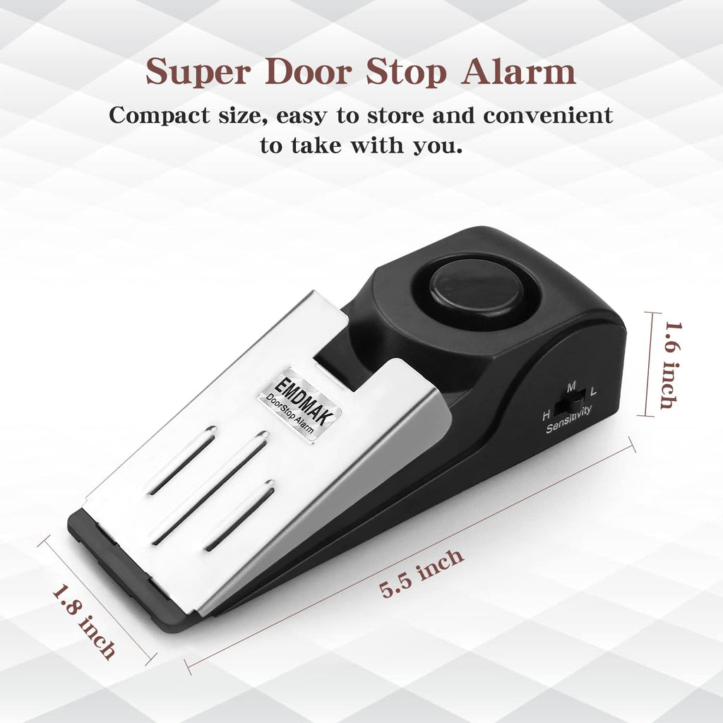 EMDMAK Door Stop Alarm with 120DB Siren Door Stop for Home & Travel