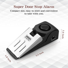120dB Door Stop Alarm for Home, Hotel & Travel Security