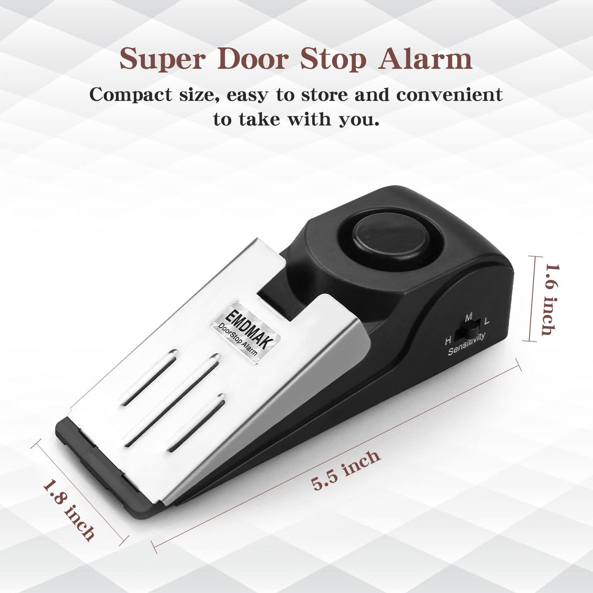 EMDMAK Door Stop Alarm with 120DB Siren Door Stop for Home & Travel