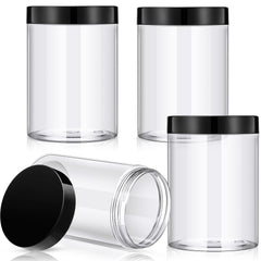 4-Pack Wide-Mouth Plastic Travel Jars with Lids