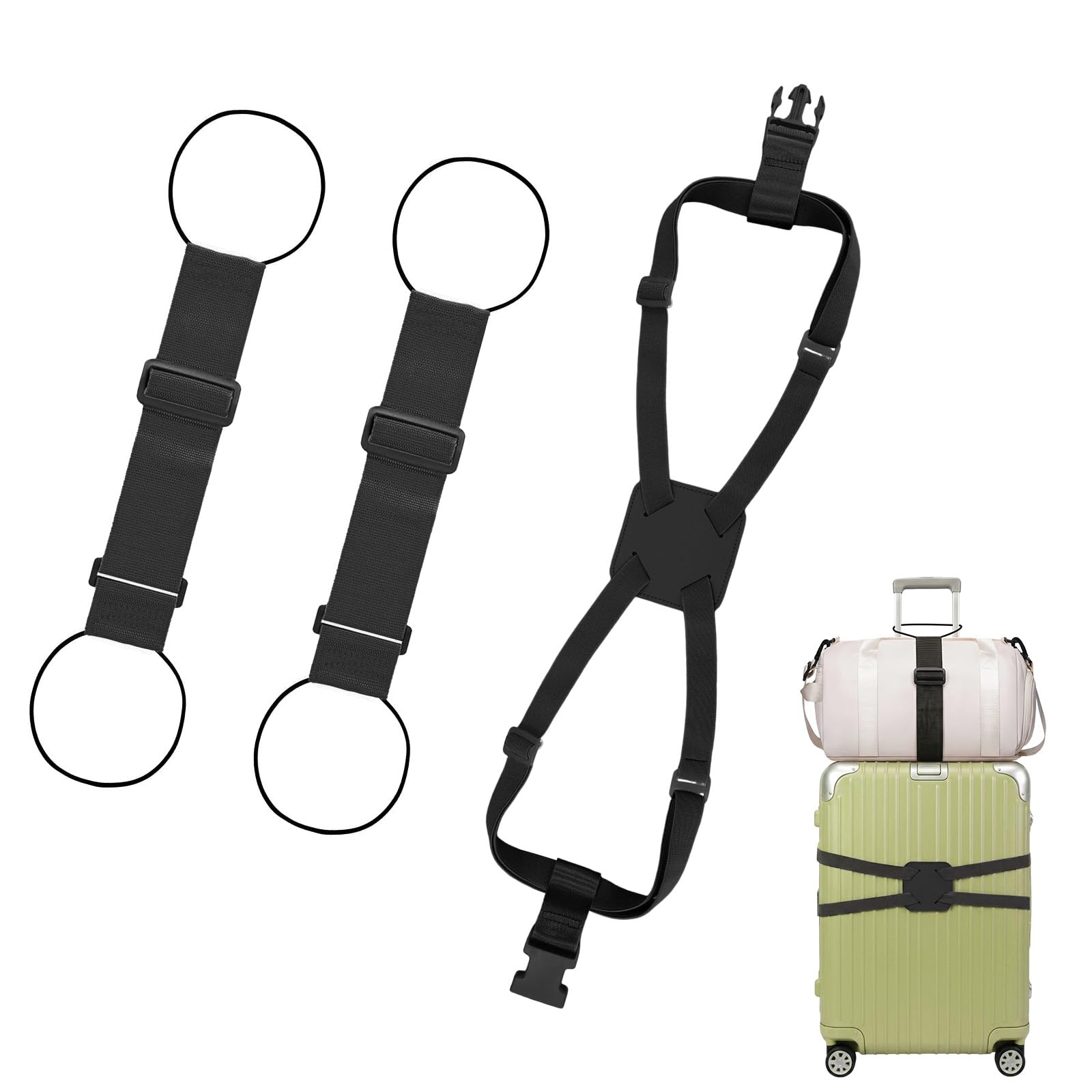 Multi Use Strong Adjustable Luggage Connector Straps for Suitcases