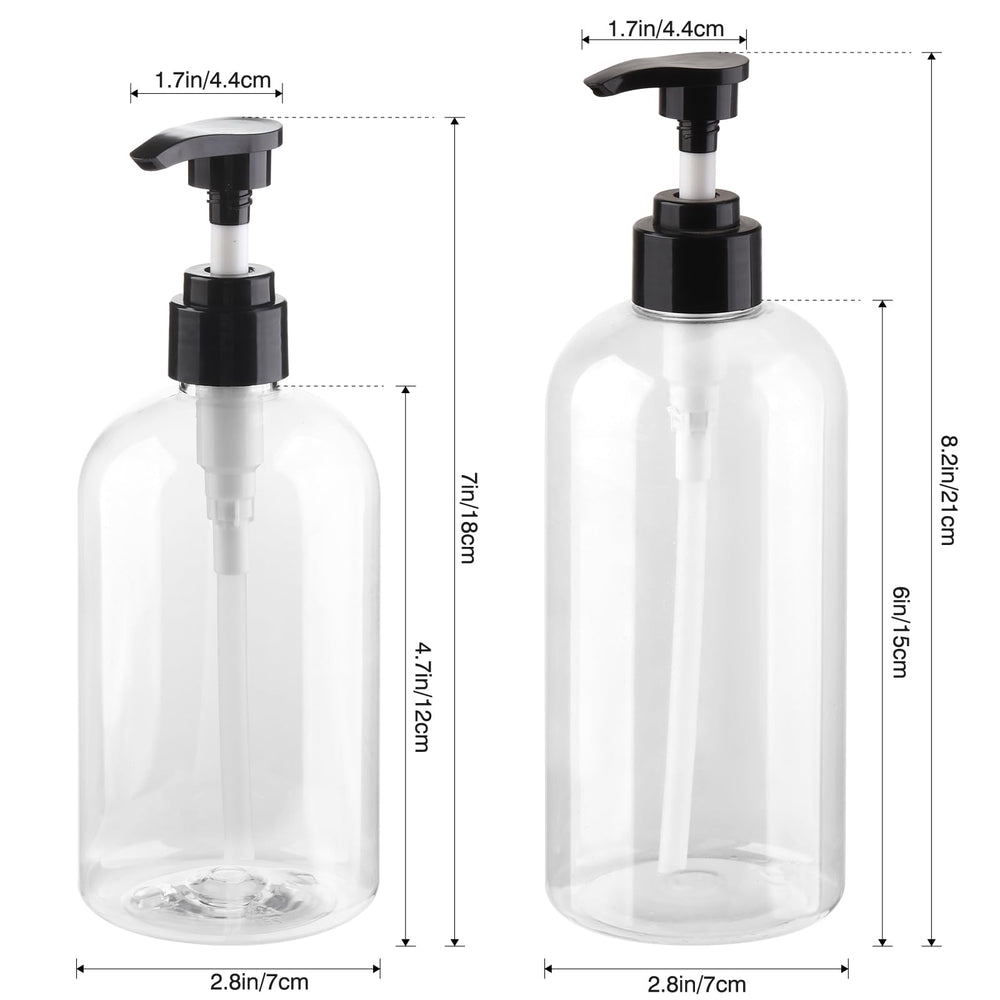 2-Pack BPA-Free Plastic Pump Bottles for Shampoo & Soap