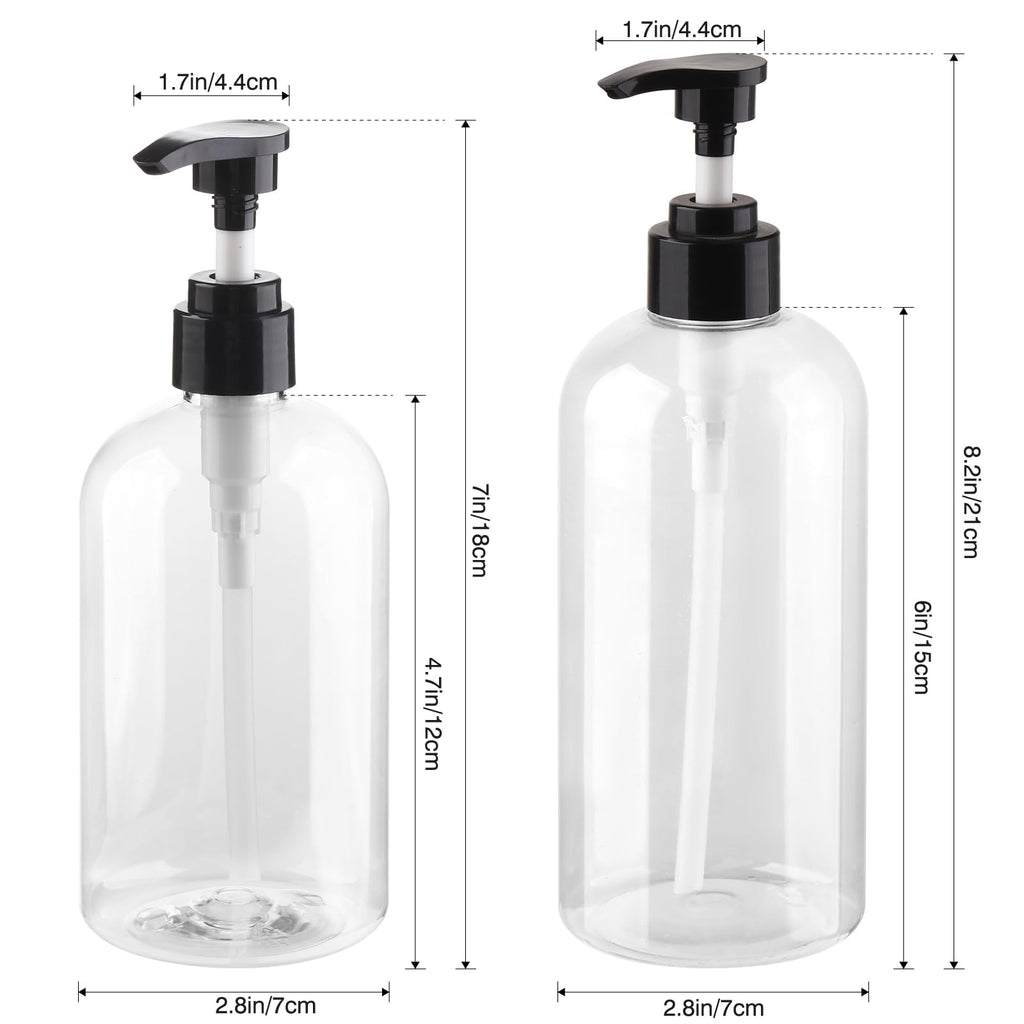 KREMORV Plastic Pump Bottles Dispenser 2Pack Empty Shampoo Bottle BPA Free