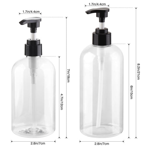 2-Pack BPA-Free Plastic Pump Bottles for Shampoo & Soap