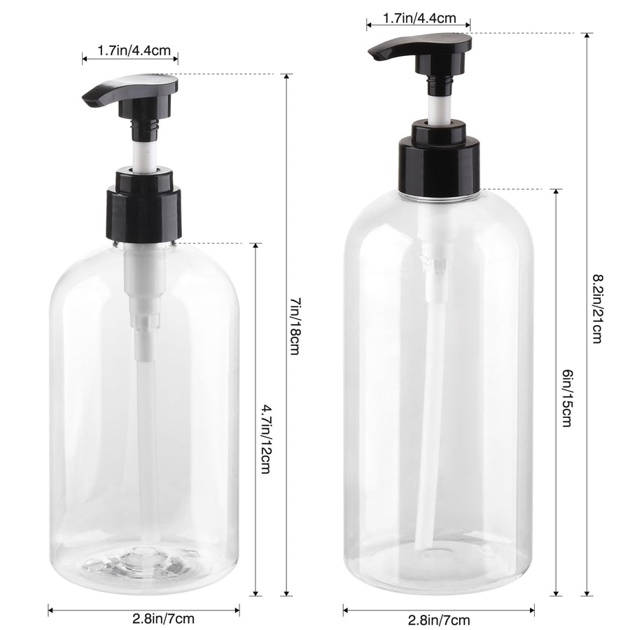 2-Pack BPA-Free Plastic Pump Bottles for Shampoo & Soap