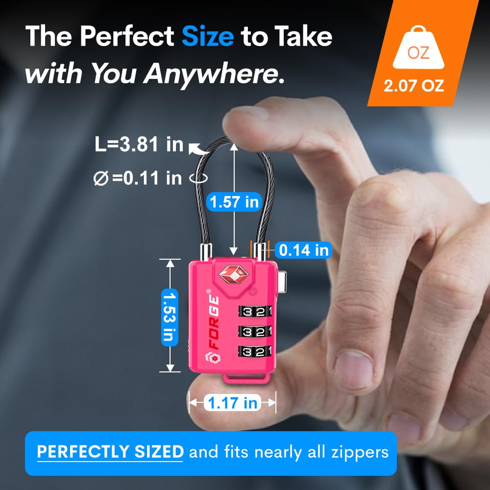 TSA-Approved Resettable Combination Cable Luggage Lock