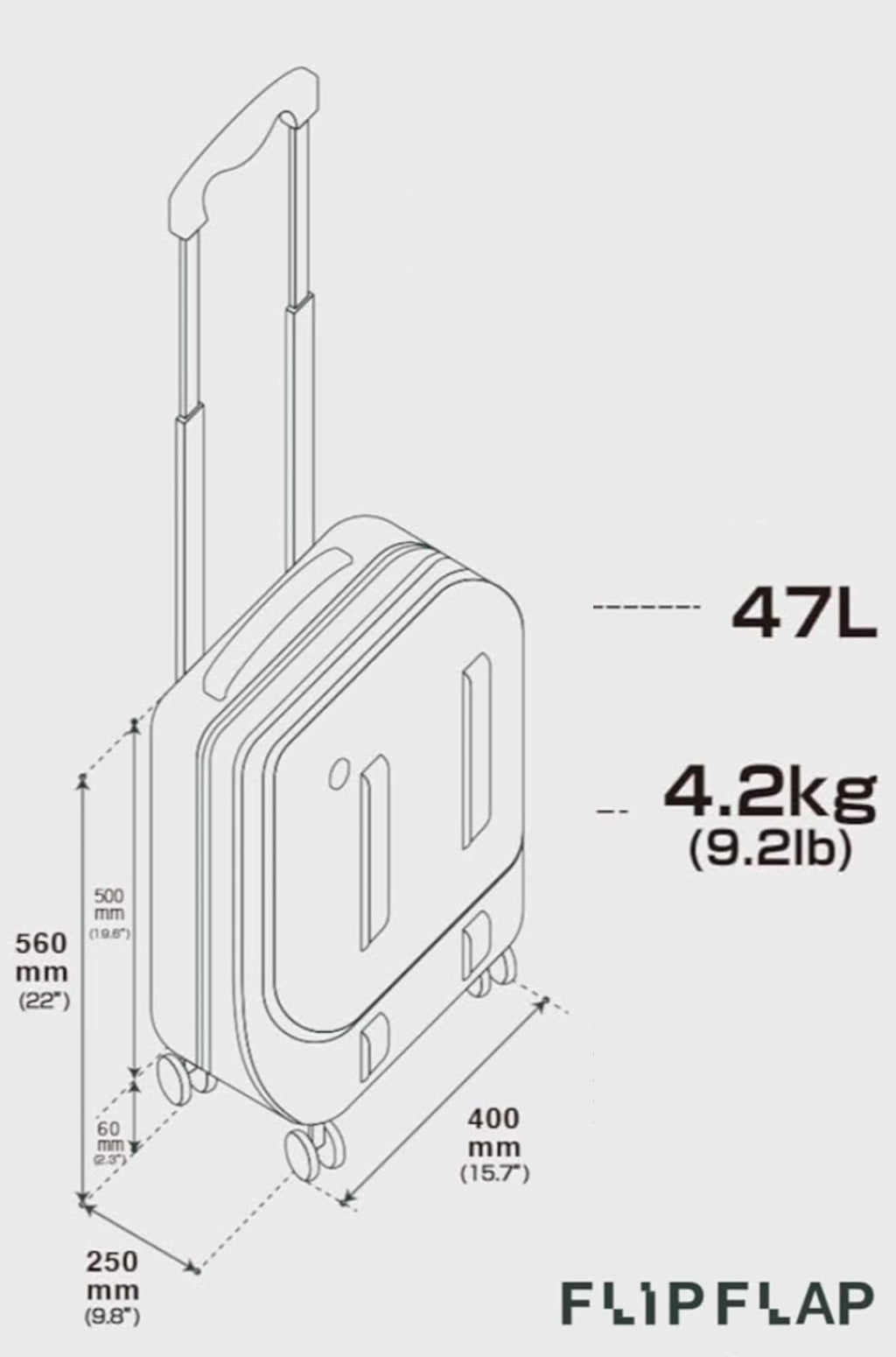 EDISON LAB FLIP The Suitcase That Turns Into a Shelf 47L Carry-On Lightweight Polycarbonate Silent Detachable Wheels TSA Lock Front-Open PC Cabin Approved for Business Travel Easy Caster Replacement