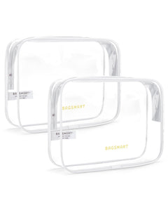 3-Pack TSA-Approved Clear Quart-Size Travel Toiletry Bags