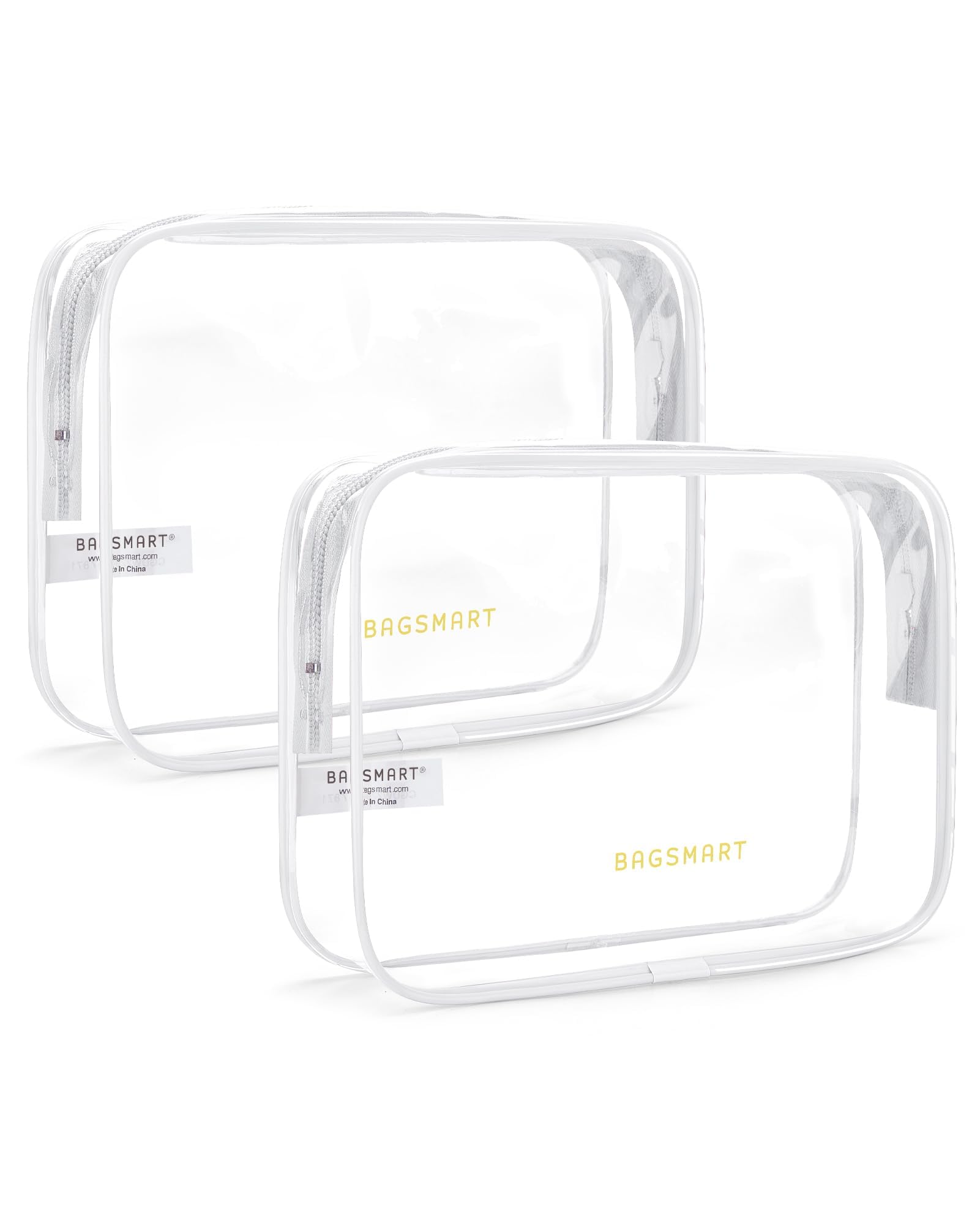 BAGSMART Clear Toiletry Bag, 3 Pack TSA Approved Toiletry Bag Quart Size Bag