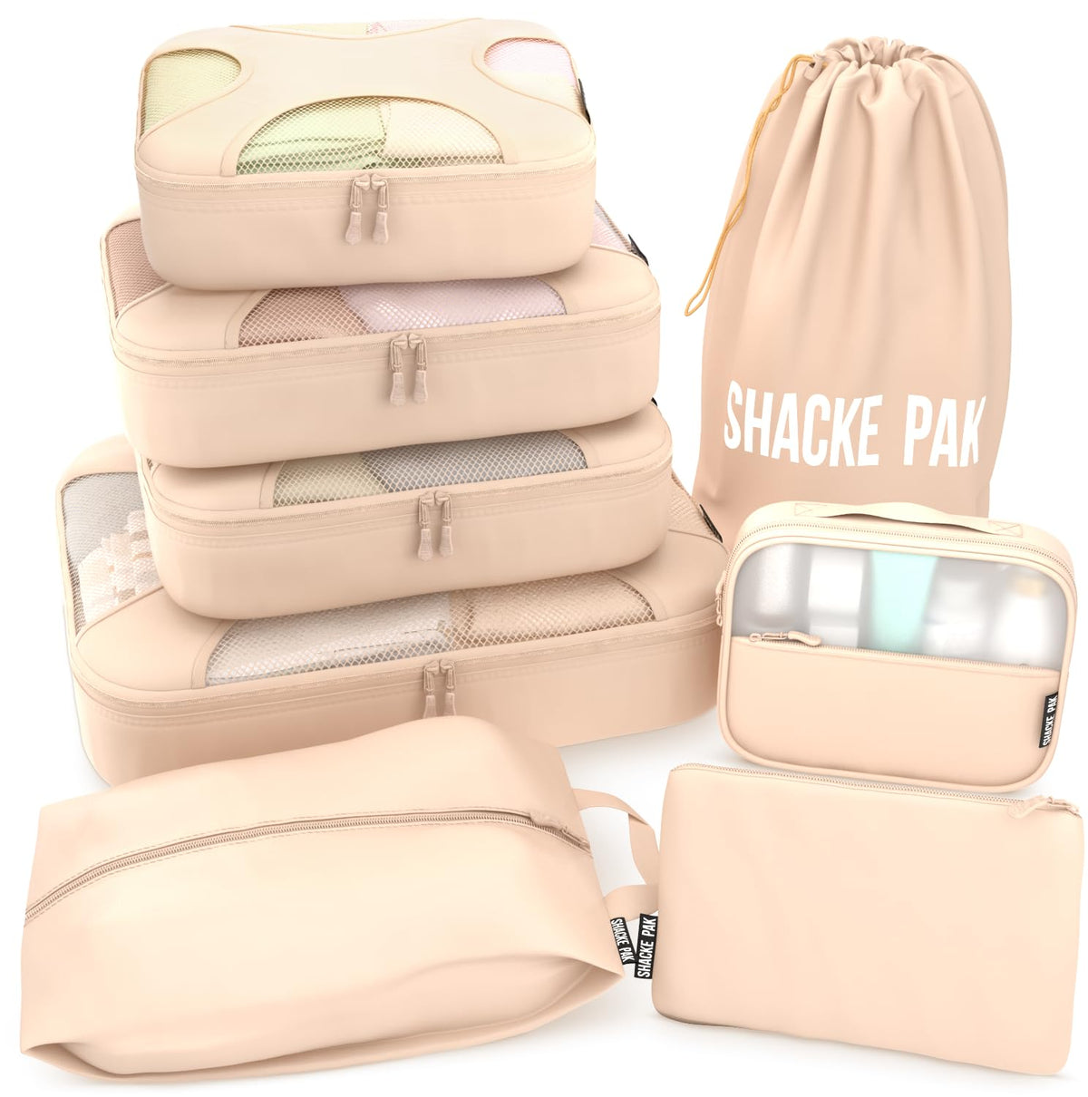 5 Set/8 Set Packing Cubes - Travel Organizers with Laundry Bag
