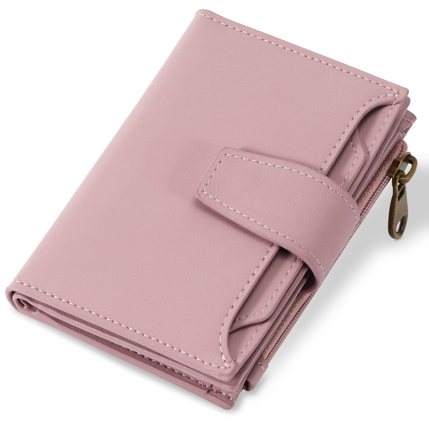 Airkit Wallet Women, Small Wallet for Women Leather, Ladies Bifold Compact RFID Blocking Credit Card Holder, Girls Mini Travel Purse, Pocket Passport Wallet with 4 ID Window
