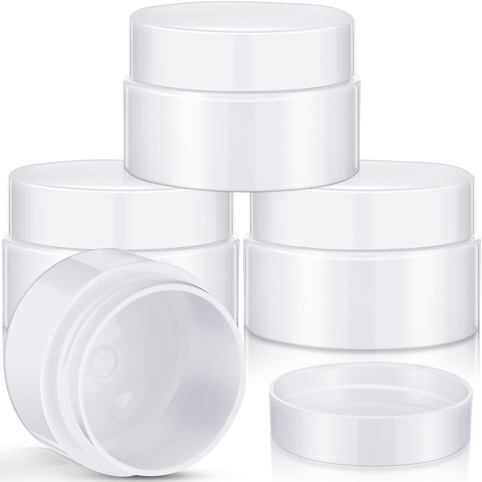 Patelai 4 Pcs Plastic Jars Wide Mouth with Lids